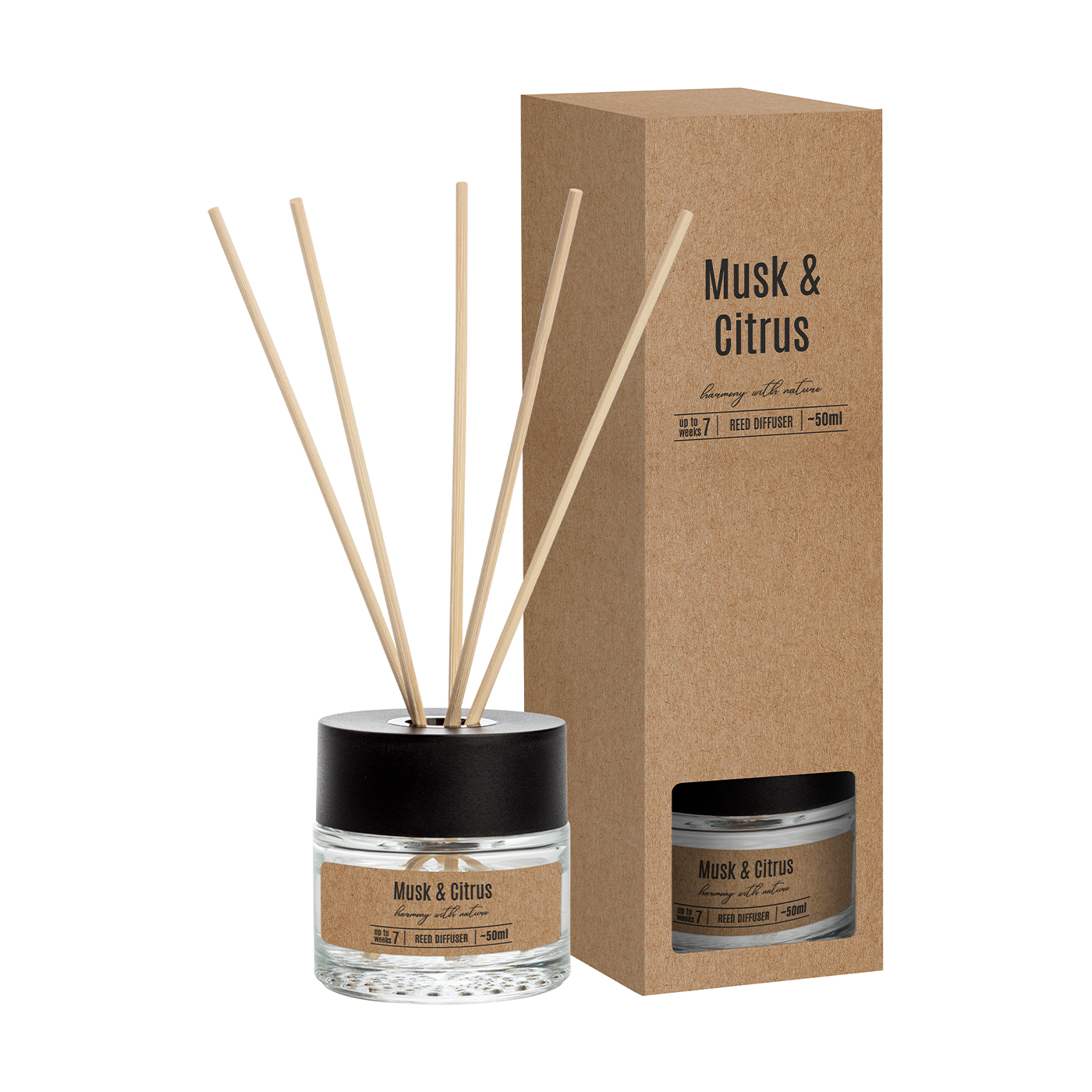 Аромадифузор Bispol Reed Diffuser Мускусно-цитрусовий, 50 мл